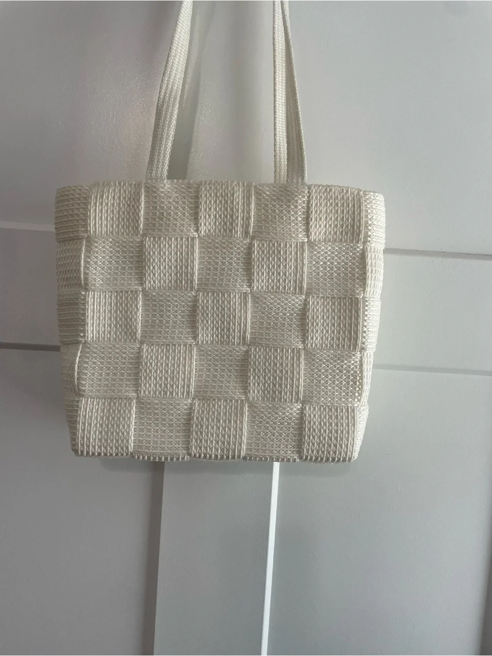 Creazioni Alma Made in Italy Ivory Woven Tote Shoulder Bag Quiet Luxury